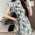 Cheongsam-Style Mini Dress Set