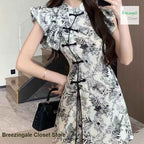 Cheongsam-Style Mini Dress Set