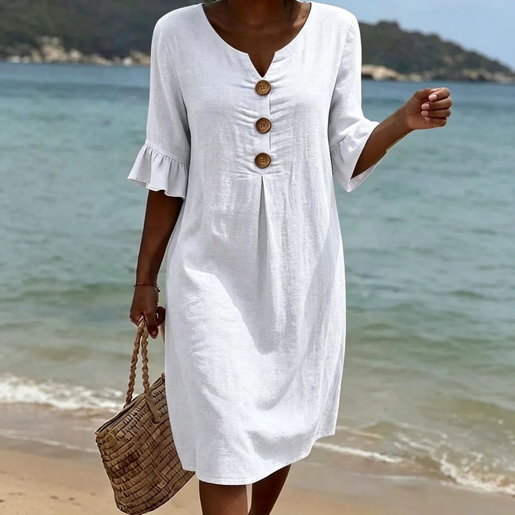 Relaxed Knee-Length Shift Dress