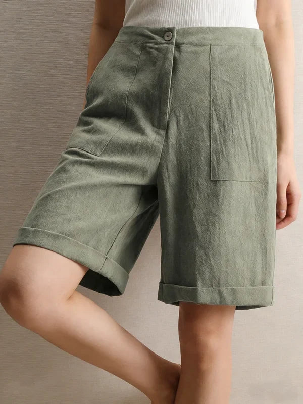 High-Waisted Bermuda Shorts