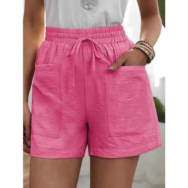 High Rise Drawstring Shorts