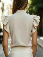 Ruffle Sleeve Blouse