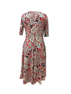 Green Floral Print A-Line Dress