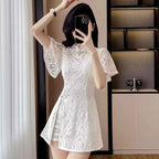Floral Lace Dress Shorts Set